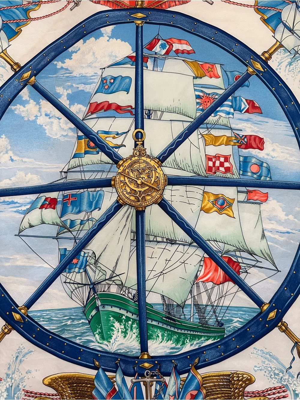 Hermes “Vive le Vent” Silk Scarf Carre 90cm. Vince Le Vent “Blow Into the Wind” - Picture 2 of 16